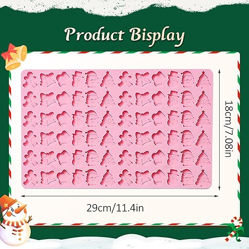 Miniatura 2 de Moldes de silicona de Navidad, 72 moldes de gomitas de chocolate con forma de árbol de Navidad, Papá Noel, etc., para dulces de bricolaje,