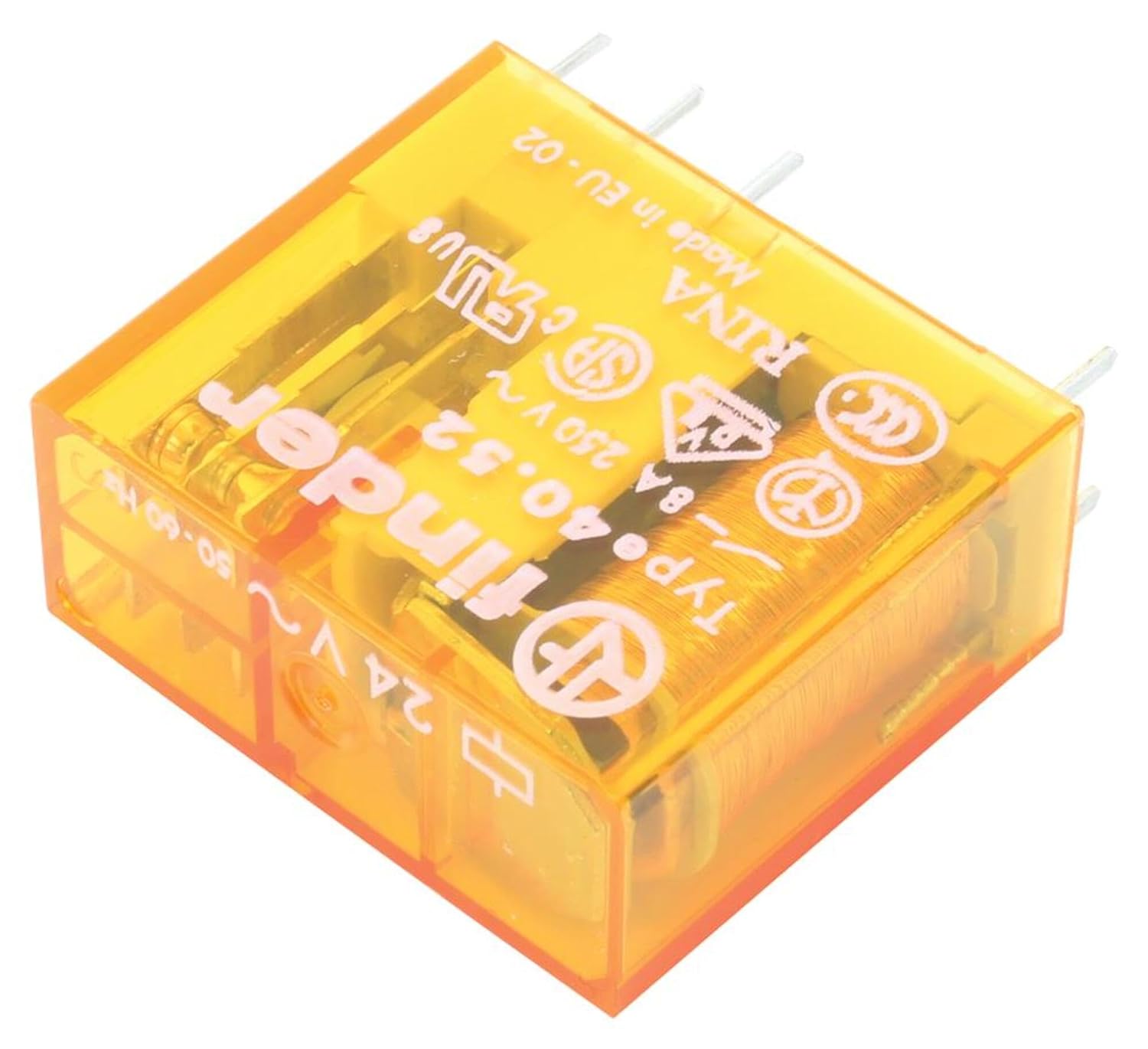 FINDER 40.52.8.024.0000 POWER RELAY, DPDT-2CO, 24VAC, 15A, PCB (10 pieces)