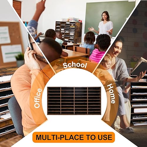 Miniatura 7 de EasyPAG Clasificador de archivos de madera, centro de correo, soporte para revistas, gabinete de almacenamiento de papel, buzón para el hogar y la