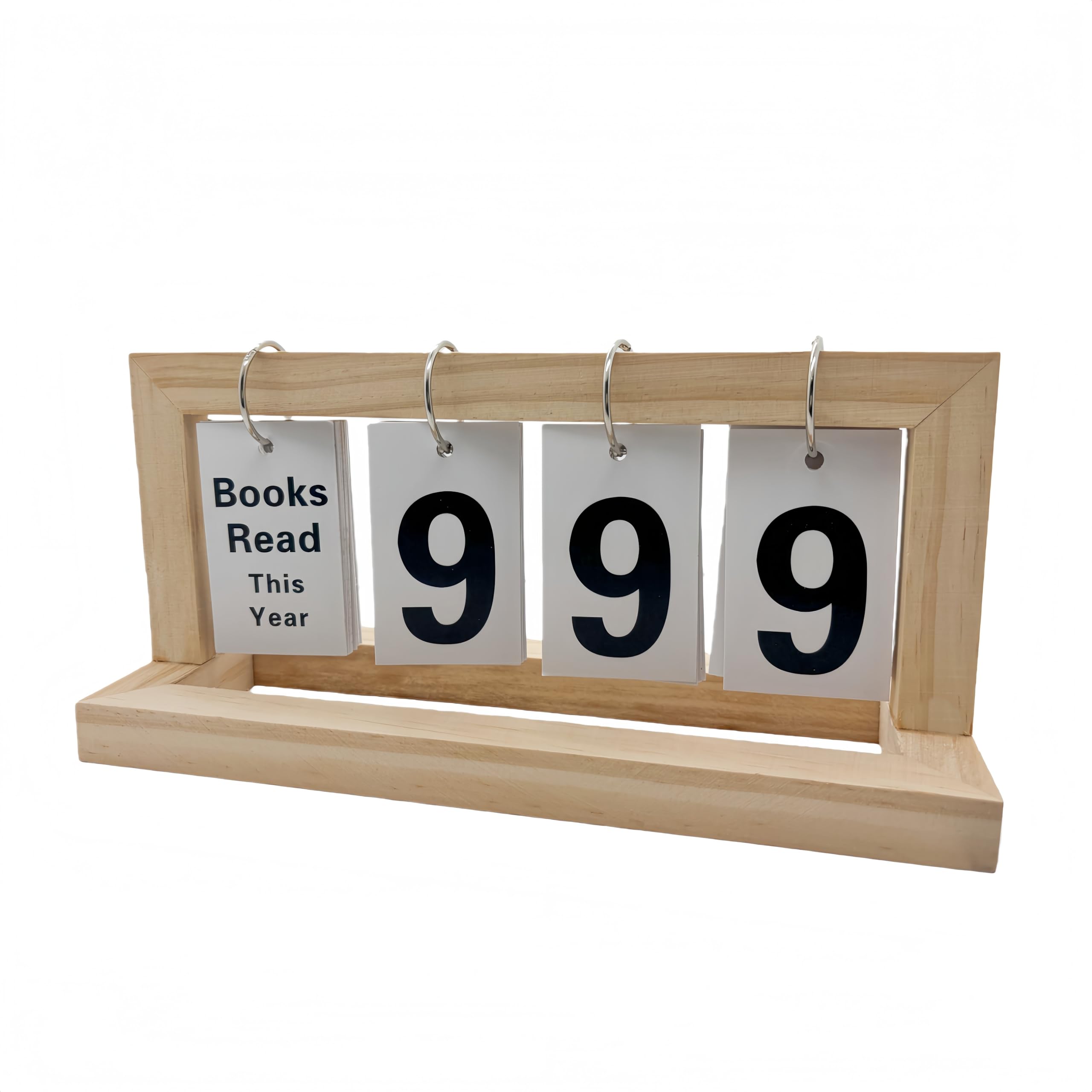 ZYZX Wooden Books Read This Year or Month Tracker Display Stand - with Flip Numbers Border, Suitable for Teachers, Students, Classrooms, Libraries, Home Office Decoration Gifts - Image 4
