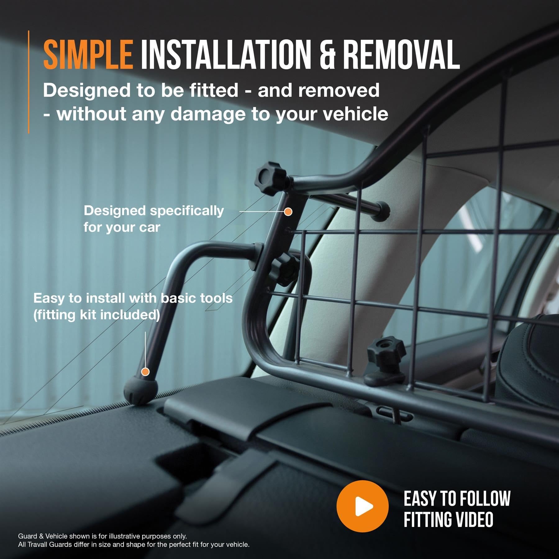 Travall Dog Guard & Divider Bundle Compatible with Mercedes-Benz B-Class MPV (2018-) | Vehicle Specific Trunk Guard & Luggage Barrier Load Separator Heavy Duty Powder Coated Steel Pet Barrier