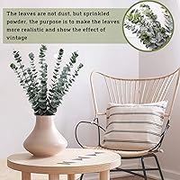 Vista 3 de ASTRYAS 15Pcs Artificial Eucalyptus Leaves Stems Fake Eucalyptus Leaves Stems Decor Faux Greenery Leaf Branches for Wedding Centerpiece Flower