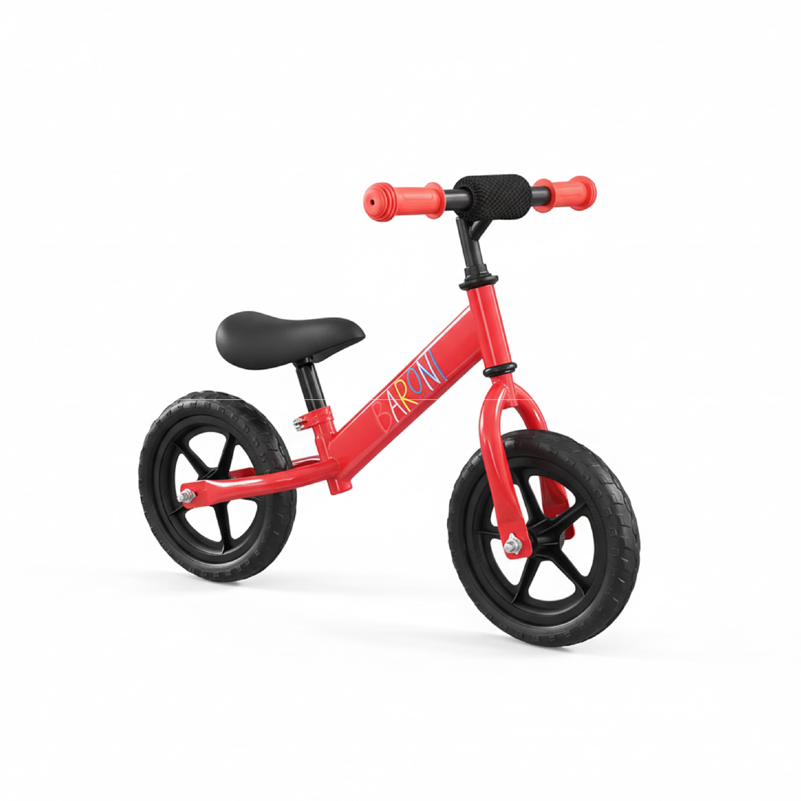 Baroni Toys Bicicleta sin pedales para niños a partir de 3 años, bicicleta equilibrada con manillar y sillín ajustables, ruedas perforadas antideslizantes, capacidad de carga 45 kg, ideal para