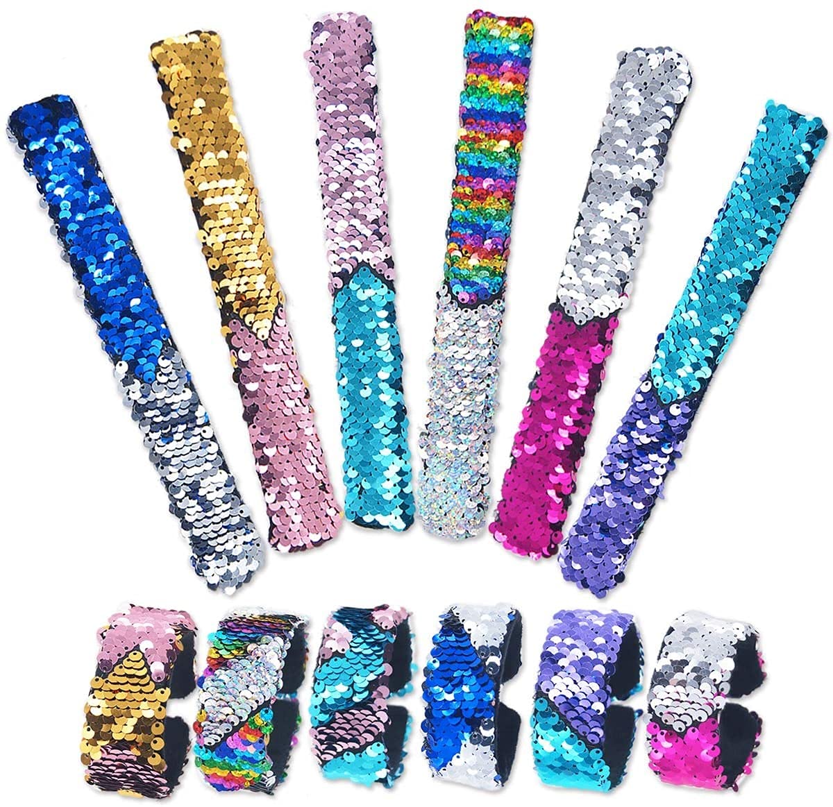 El Regalo 6 PCs Magic Sequins The Mermaid Bracelets 2-Color Sequin Reversible Glitter Slap Bracelets Charms Wristband for Kids Little Mermaid Birthday Party Favors Bags Supplies (Random Colors) (B09FM6XZZL) Amazon Price History, Amazon Price Tracker