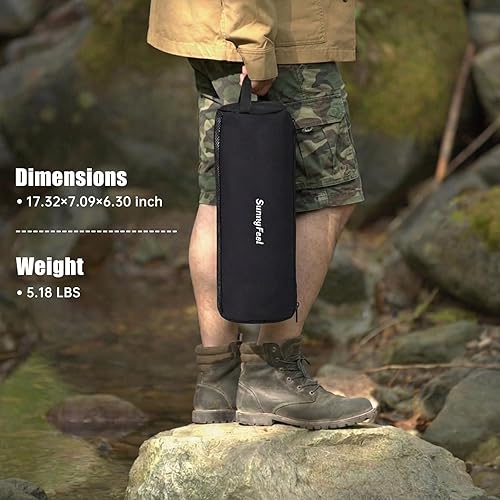 Miniatura 7 de SUNNYFEEL Silla portátil de respaldo alto, silla de camping ligera, silla plegable con almohada ajustable para senderismo, capacidad de 330 libras,