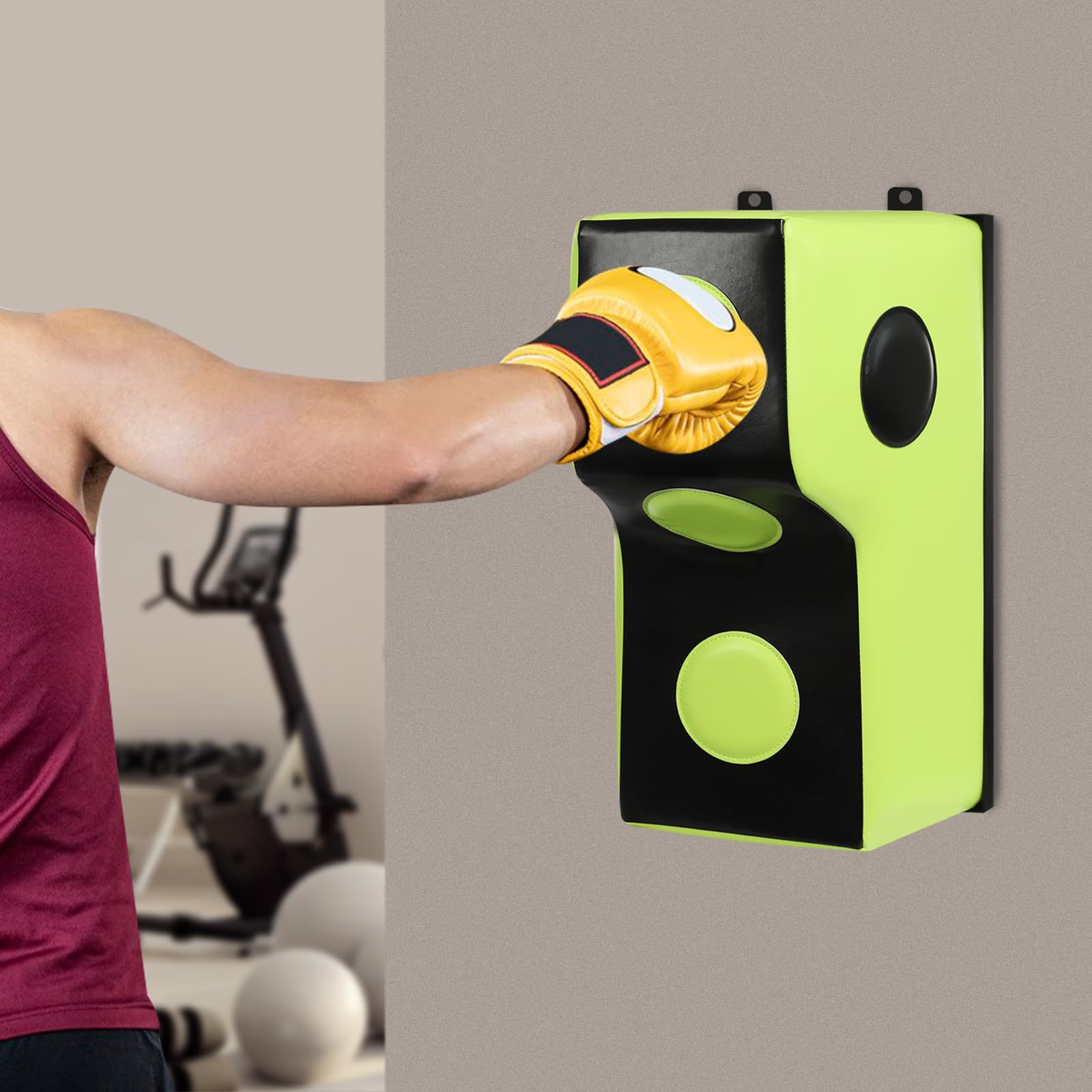 Wall Mount Punching Bag, Wall Punching Pad for Adults, Boxing Wall Punching Pad up to 881.85 Lbs, Space-Saving Boxing Training Equipment for Hooks, Wall Mounted Uppercut Boxing Bag