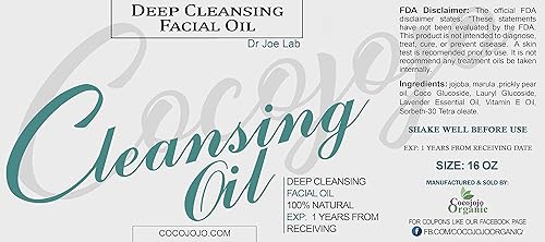 Miniatura 2 de Dr Joe Lab Aceite limpiador facial profundo para la cara - Hidrata, hidrata y restaura - Aceite limpiador para pieles grasas y piel seca - El