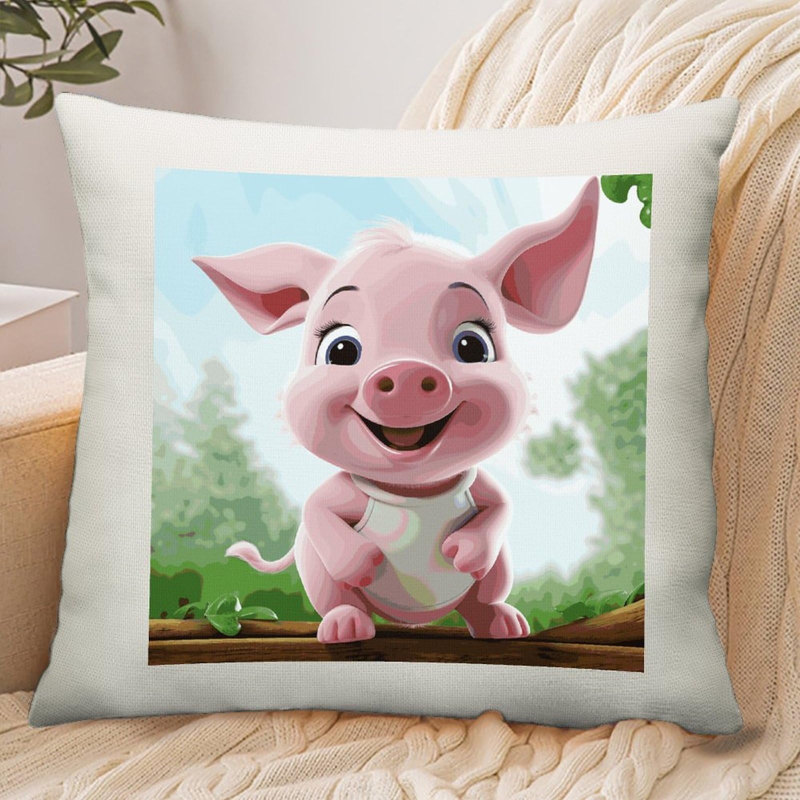 Adfgyerh Style Smiling (13) Pillow Cover Breathable,Pillowcases Boho Decorative Envelope Closure,Throw Pillow Covers For Beach,Patio,Balcony,Couch Living Room 16 * 16In
