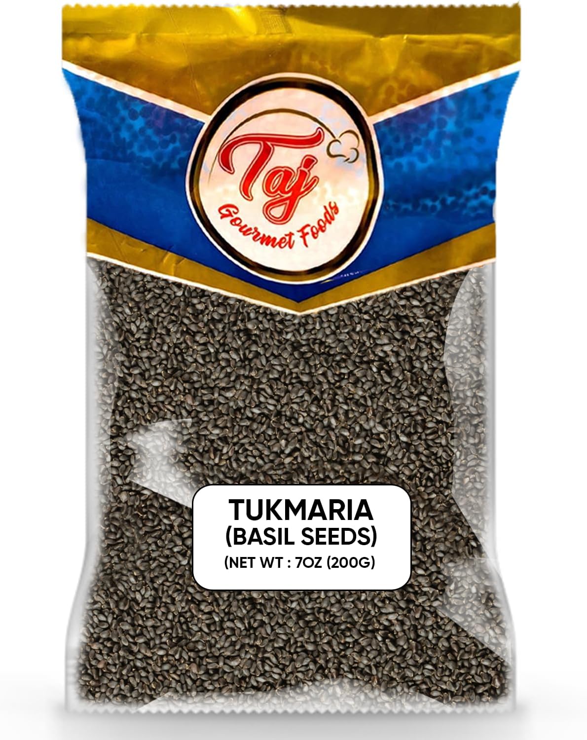 TAJ Tukmaria Seed (Sweet Basil Seeds, Tulsi Seeds) 7oz (200g)