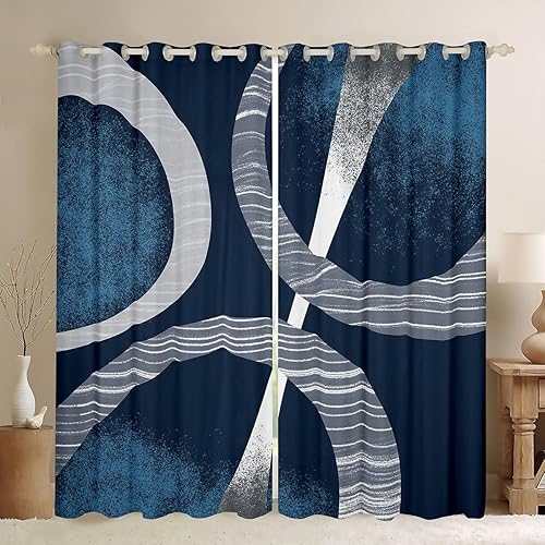 Miniatura 59 de Cortinas cuadradas grises, negras, rojas, blancas, con cuadrícula geométrica para niños, niñas, adolescentes, cortinas de tratamiento de ventanas