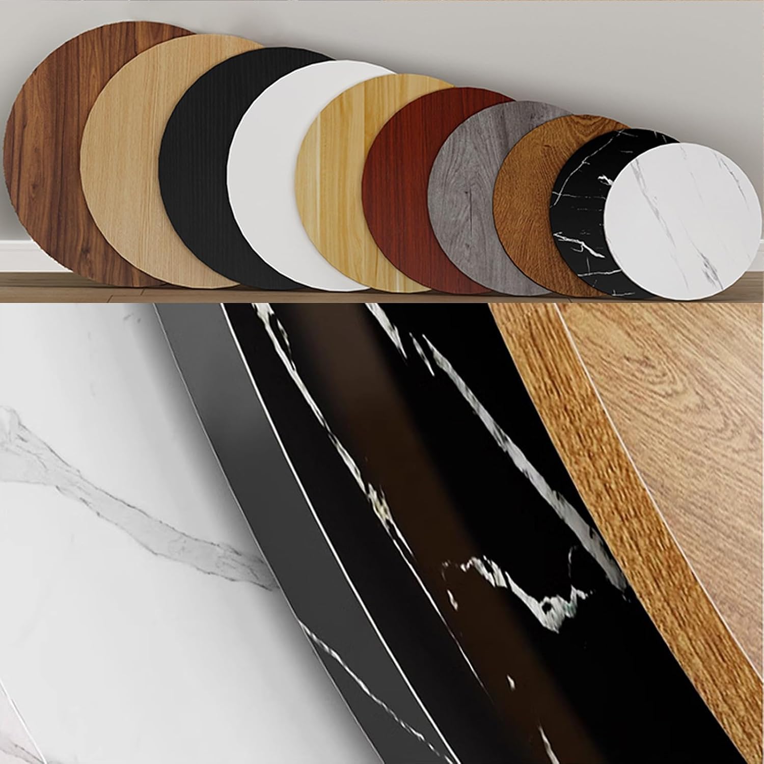 60cm, 70cm, 80cm, 90cm, 100cm Wooden Countertop Thickness 16mm, Whole-Piece Particle Board Table Top Easy-to-Clean, for Cabinet, Pantry, Countertop(Black,40CM(15.7IN))