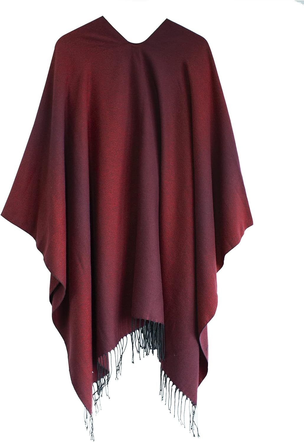 Urban CoCo Women's Printed Tassel Open front Poncho Cape Cardigan Wrap Shawl - Image 2