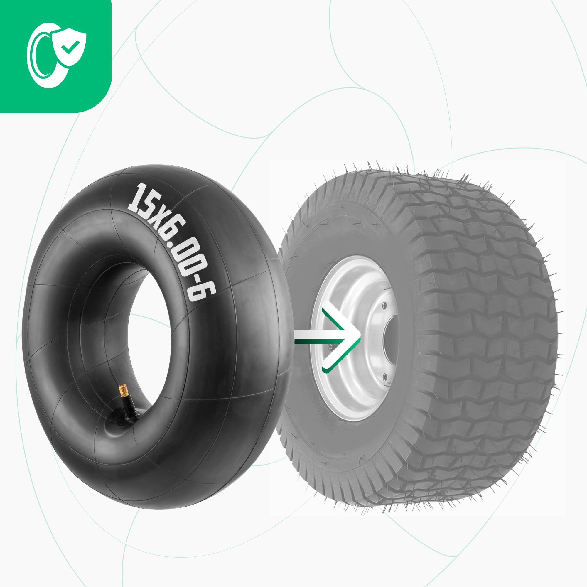 Camera D'aria 15x6.00-6 Con Valvola TR13 - Doppia Confezione Per Tosaerba E Rimorchi