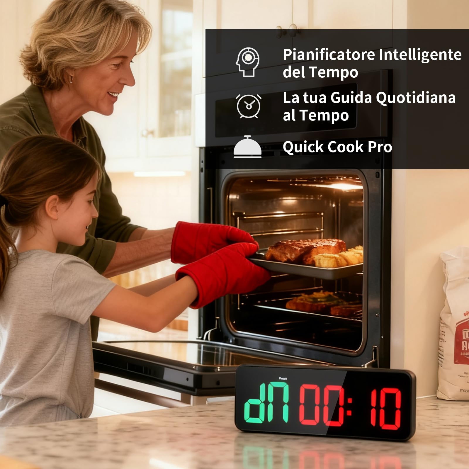 Timer da Palestra, 12/24H Orologio da Parete Digitale con Telecomando, 3'' Gym Clock LED Timer Allenamento a Intervallo con COUNTDOWN/UP, Countdown Timer Cronometro per Casa Garage