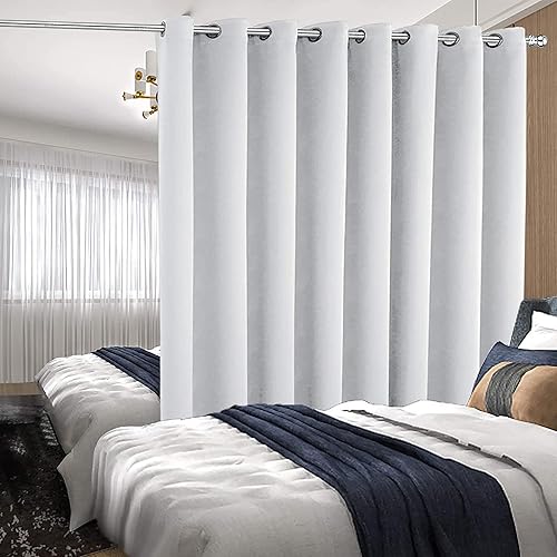 Miniatura 7 de Barra de cortina plateada de 120 a 170 pulgadas para ventanas, barra de cortina ajustable decorativa de 1 pulgada de diámetro con soportes para