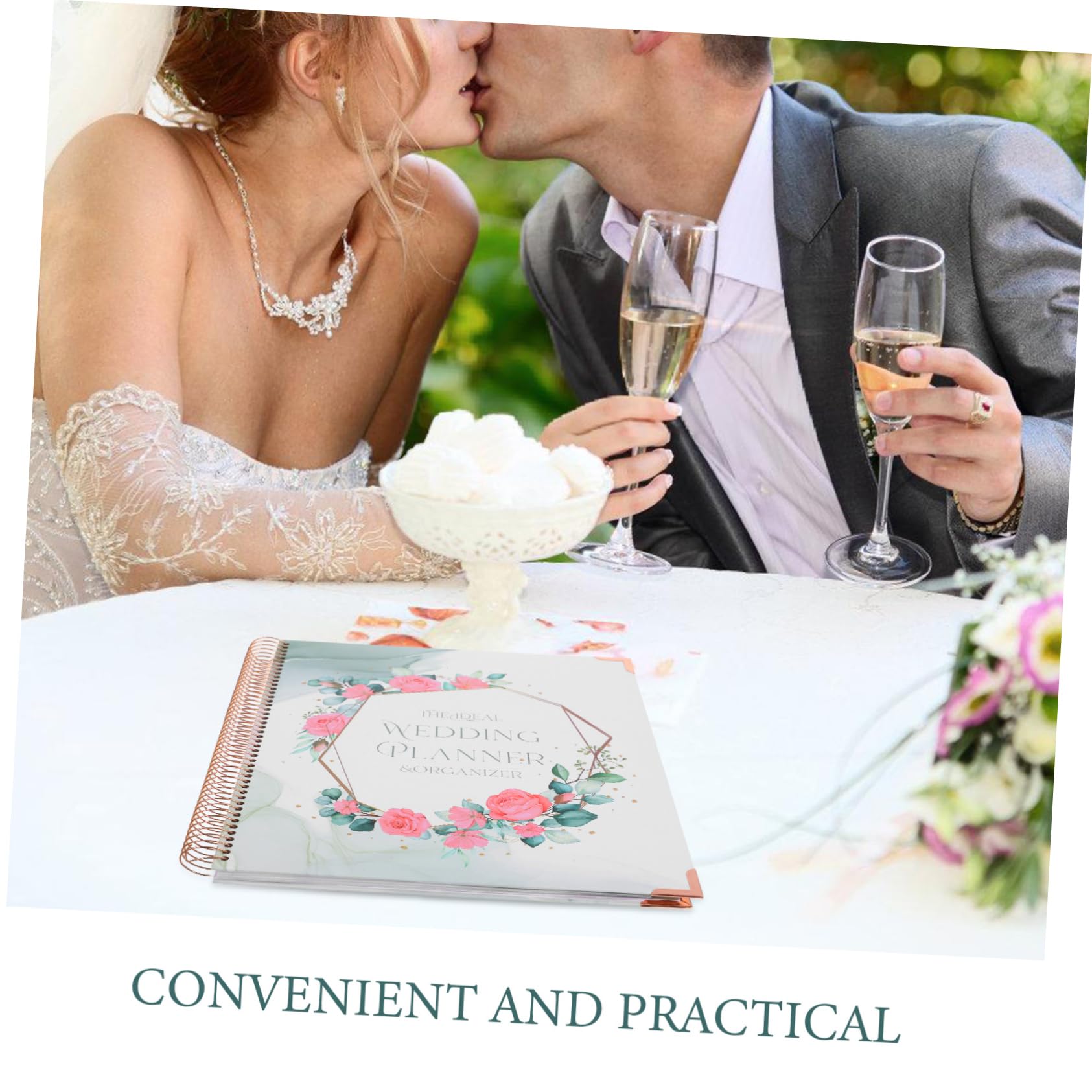 HOMSFOU Hochzeitsplaner Buch für Verlobung und Hochzeit Detaillierter Zeitplan Budgetplanung Notizbuch aus Papier für Hochzeitsplanung