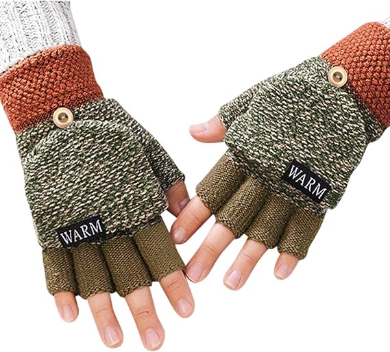 Amazon Teddy 手袋 レディース ミトン 2way 指なし 防寒 冬 Glove099 グリーン ベージュ Free 手袋 通販