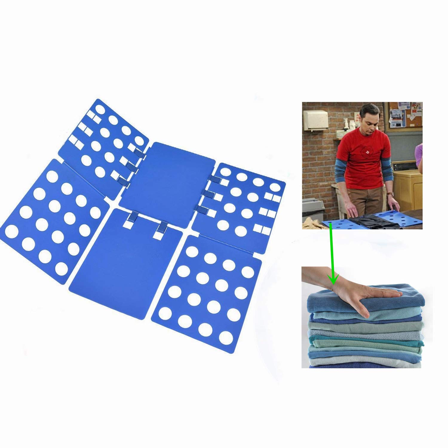 Vouwplank voor kleding voor kinderen en volwassenen – T-shirt, overhemd, truien en broeken – eenvoudig te bedienen, duurzame materialen en compact design voor optimale opslag, geel