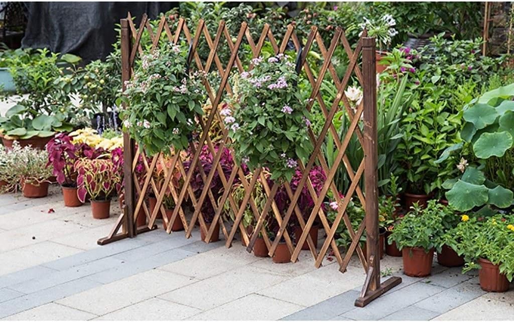 PLJKIHED Valla de Madera/barandilla telescópica/barandilla antiséptica para Exteriores/Cerca Decorativa de jardín/partición telescópica (tamaño: 160 cm x 80 cm) Stabilize