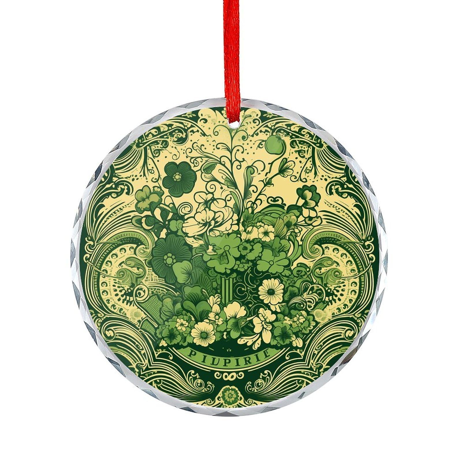 Btcowzrv Style Green Pattern Round Ornament Hanging Pendant Decor