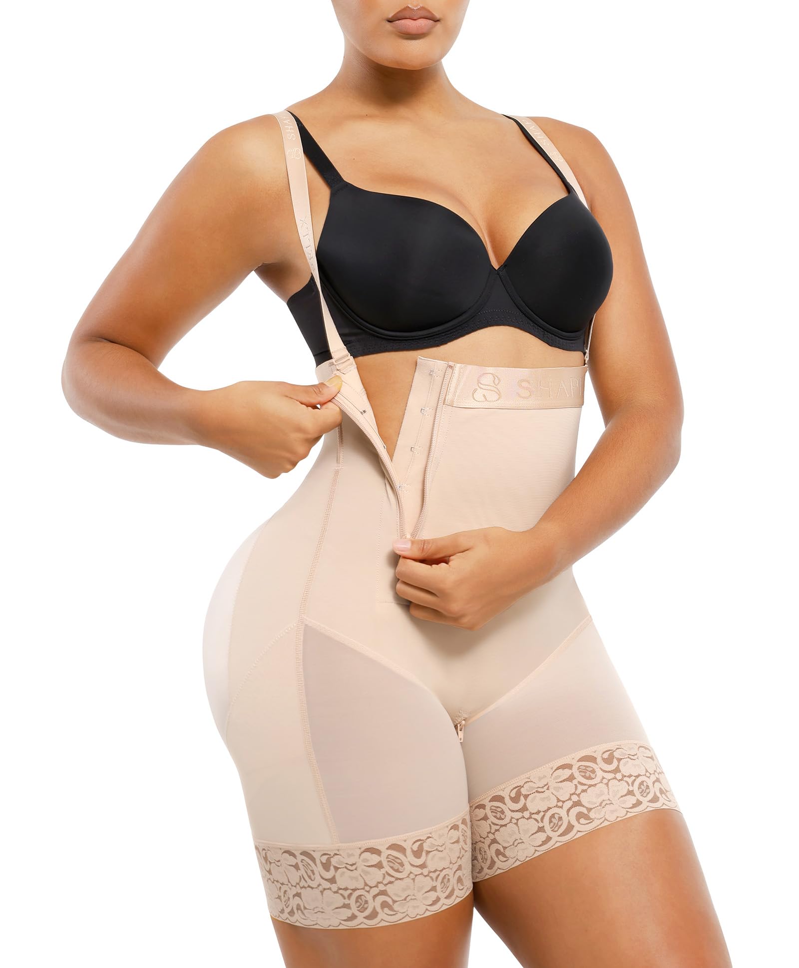 SHAPELLX Shapewear Tummy Control Fajas Colombianas Body Shaper for Women Butt Lift Bodysuit