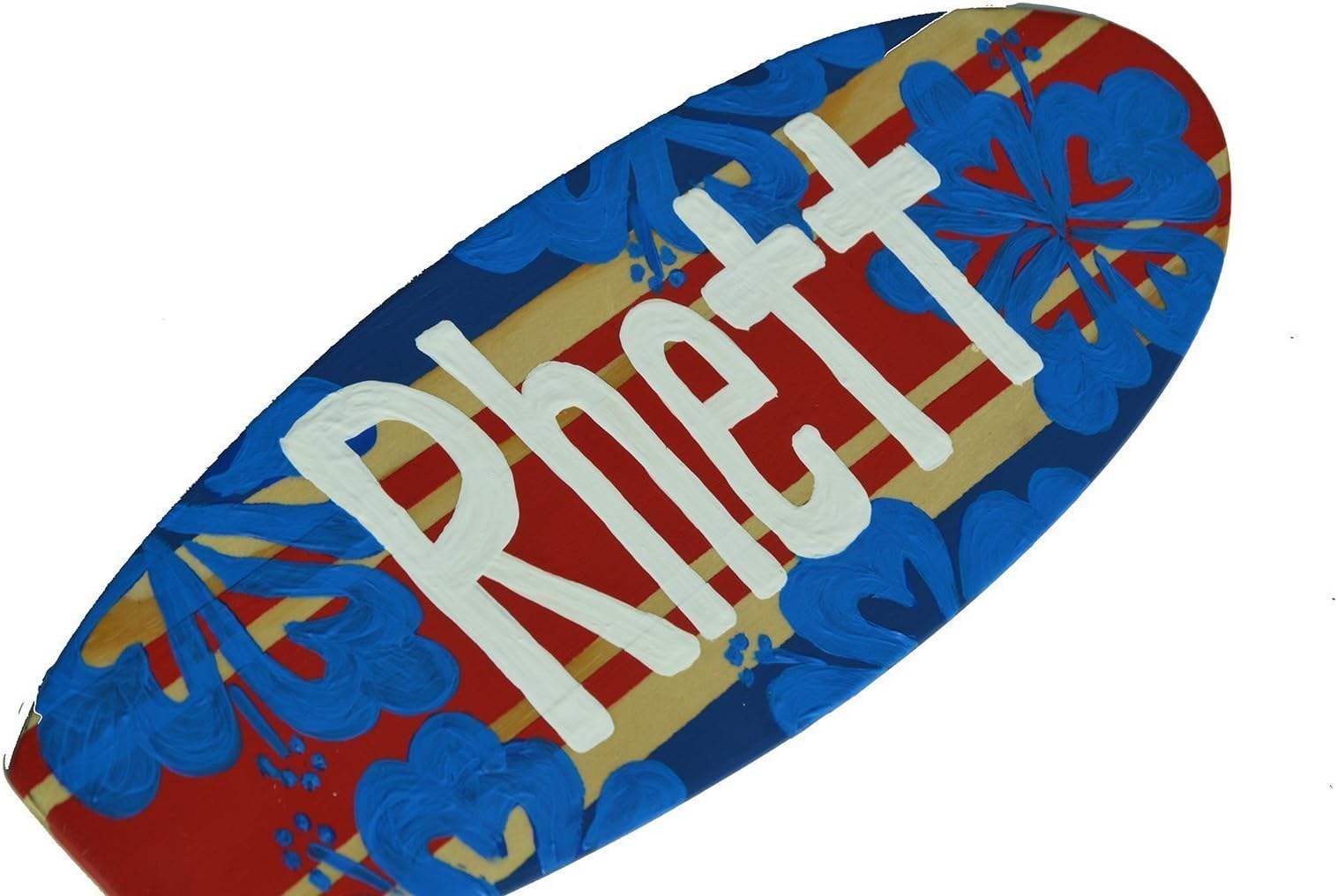 Decorative Surfboard Sign - 18 inch Boys Beach Themed Wall Decor - Custom Name Sign