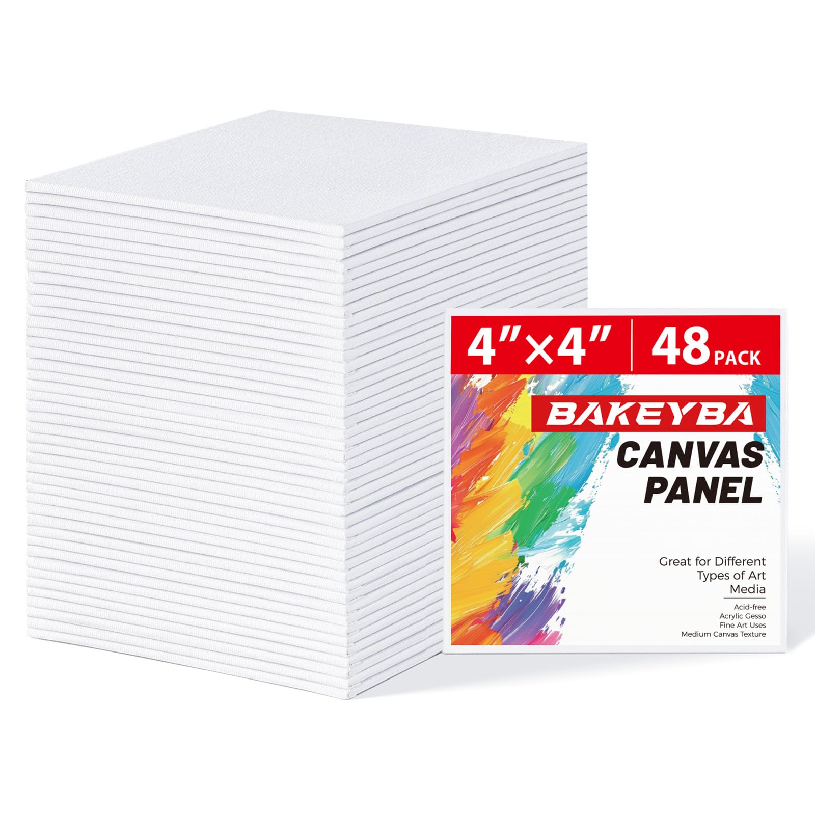 Amazon.com: BAKEYBA Mini Canvas Boards 48 Pack, 4x4 Inch Painting