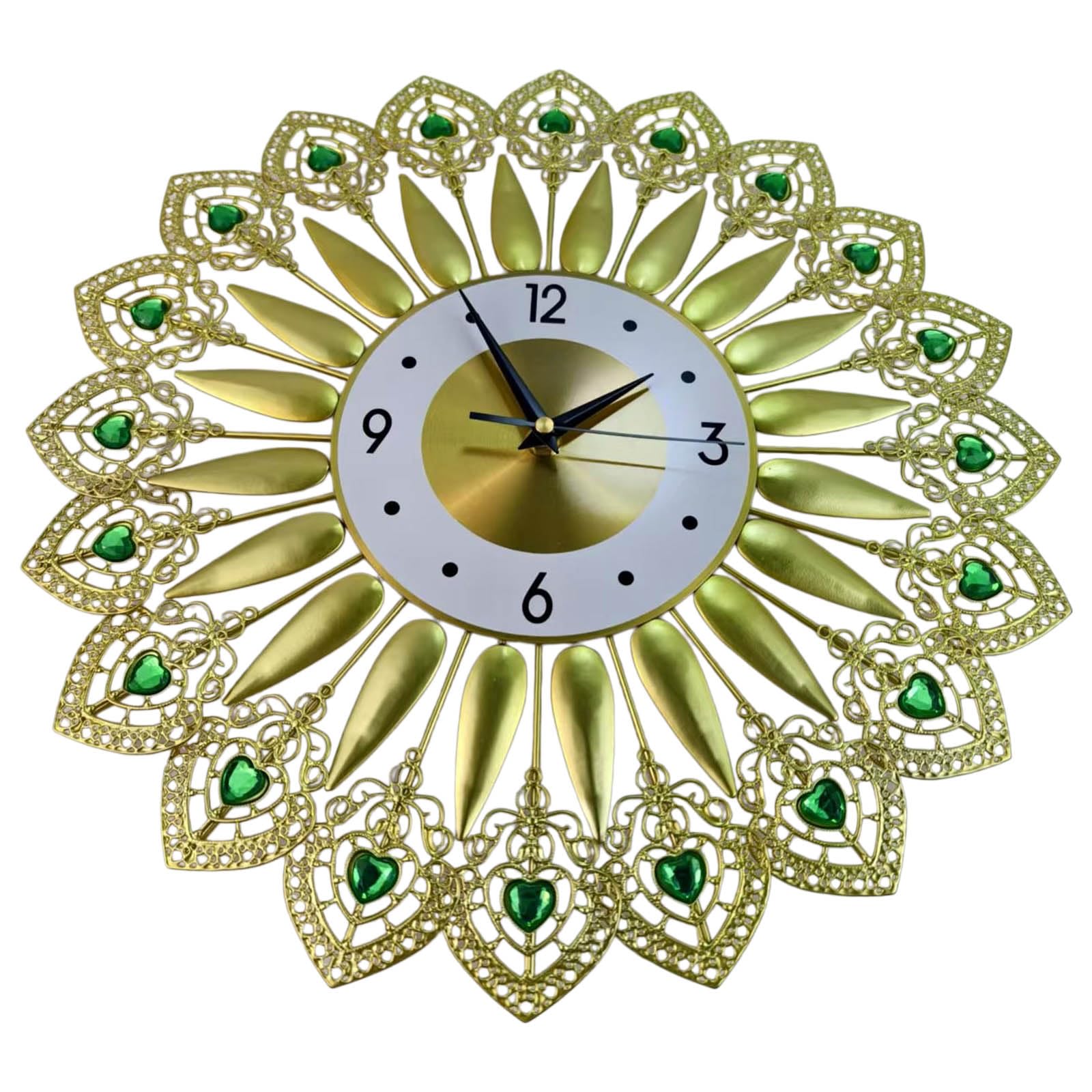 Large Modern Wall Clocks for Living Room Decors Silents Battery Operated None Ticking Clock Leaves Crystal Watch Large Modern Clock Decorative