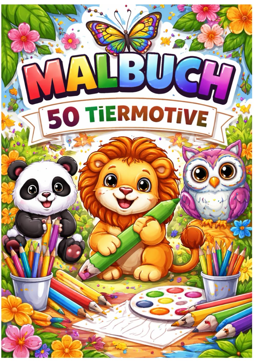 Zauberhafte Tierwelt – Mein großes Malbuch mit 50 Tiermotiven: Für kleine Künstler und große Tierfreunde – 50 liebevoll gestaltete Ausmalbilder