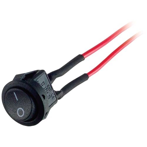 Install Bay Metra Round Rocker Mini Switch, Off-On, Prewired, Black, 5 Pack