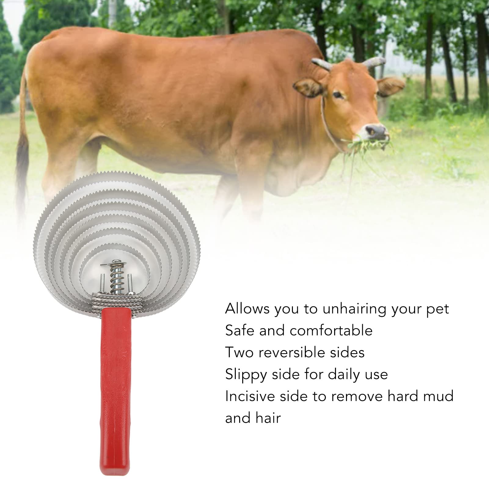 Curry Comb Peigne en Acier Inoxydable pour Chevaux, améliore l'expérience de Modification du rajeunissement des bovins, Un Traitement Doux, pour Les Animaux et Les Animaux, Moutons et bœuf