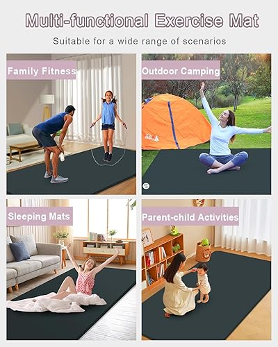 Miniatura 5 de Tapete de Yoga Extra Grande Grueso de 1 pulgada 6'x4' Ancho Tapetes de Ejercicio para Entrenamiento en Casa, Yoga, Pilates, Fitness, Tapete de