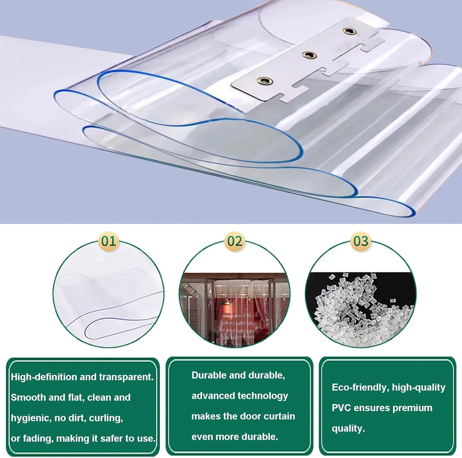 Transparent PVC Strip Curtain - Waterproof Door Divider Kit, Windproof & Durable, Ideal for Home & Commercial Use (75x250cm/29.53x98.43in)