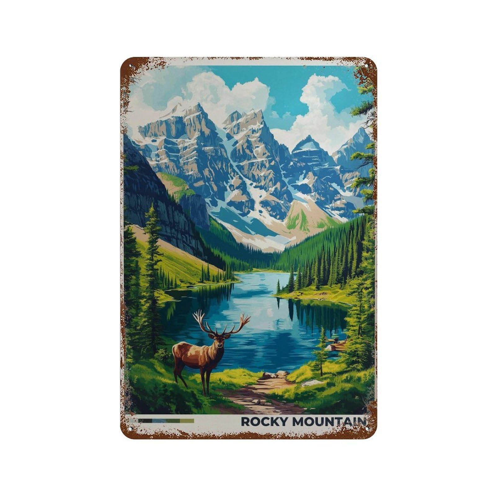 xiaoxiaoshen Rocky Mountains Travel Colorado Landscape Wall Decor Art Metal Tin Poster Modern Home Decor Art Home Bar Shop Decorations Vintage Sign 30x20cm