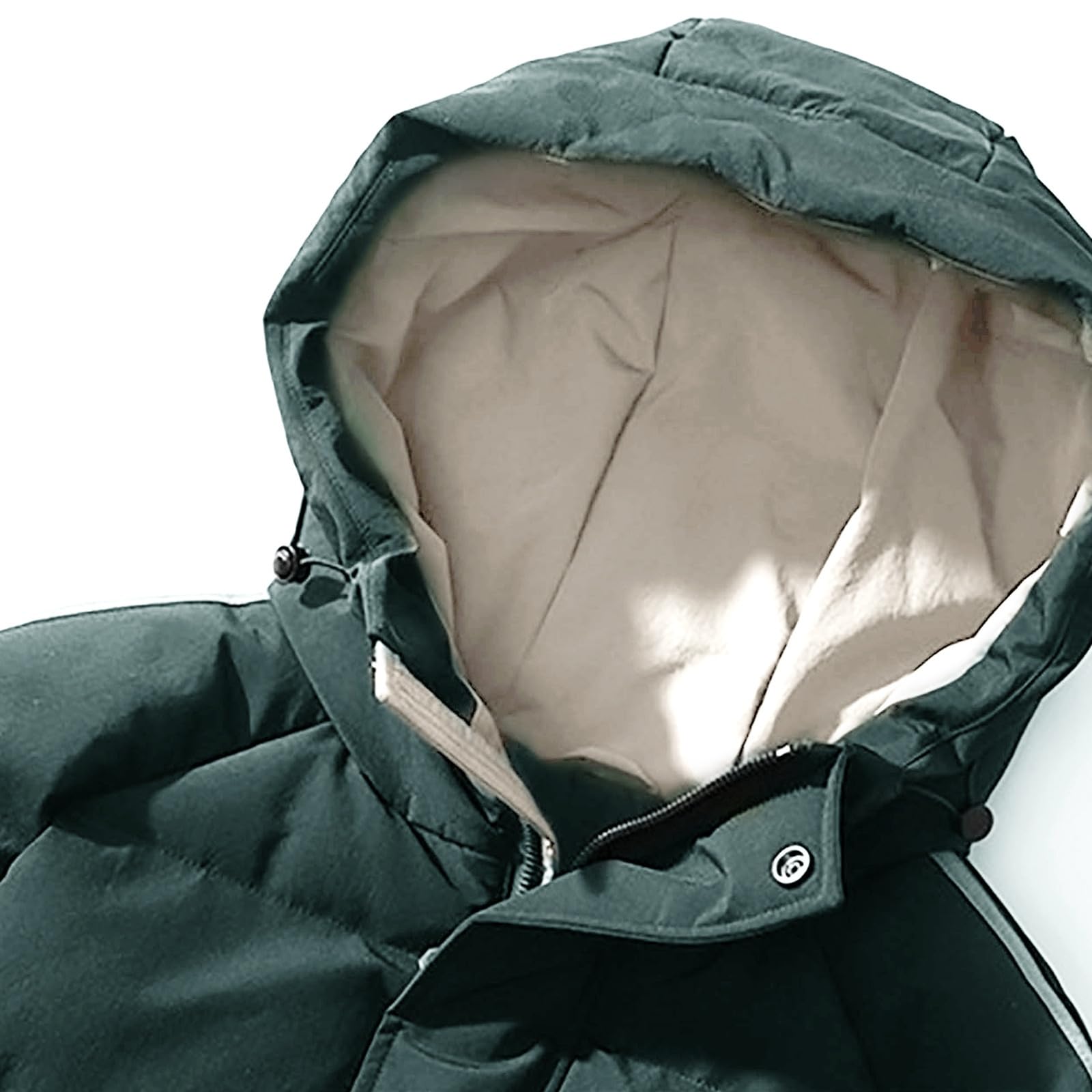 SRZYMJ Grün Winterjacke Herren Daunenjacke mit Kapuze Warm Jacke Leichte Steppjacke Winter Jacken Bequeme Kapuzenjacke Puffer Jacket Basic Übergangsjacke Outdoor Softshelljacke Kleidung Mantel