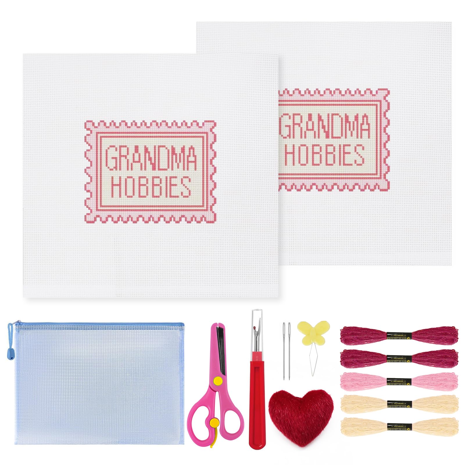 14Pcs Grandma Hobbies 18 Mesh Needlepoint Canvas Kit for Beginners Adults