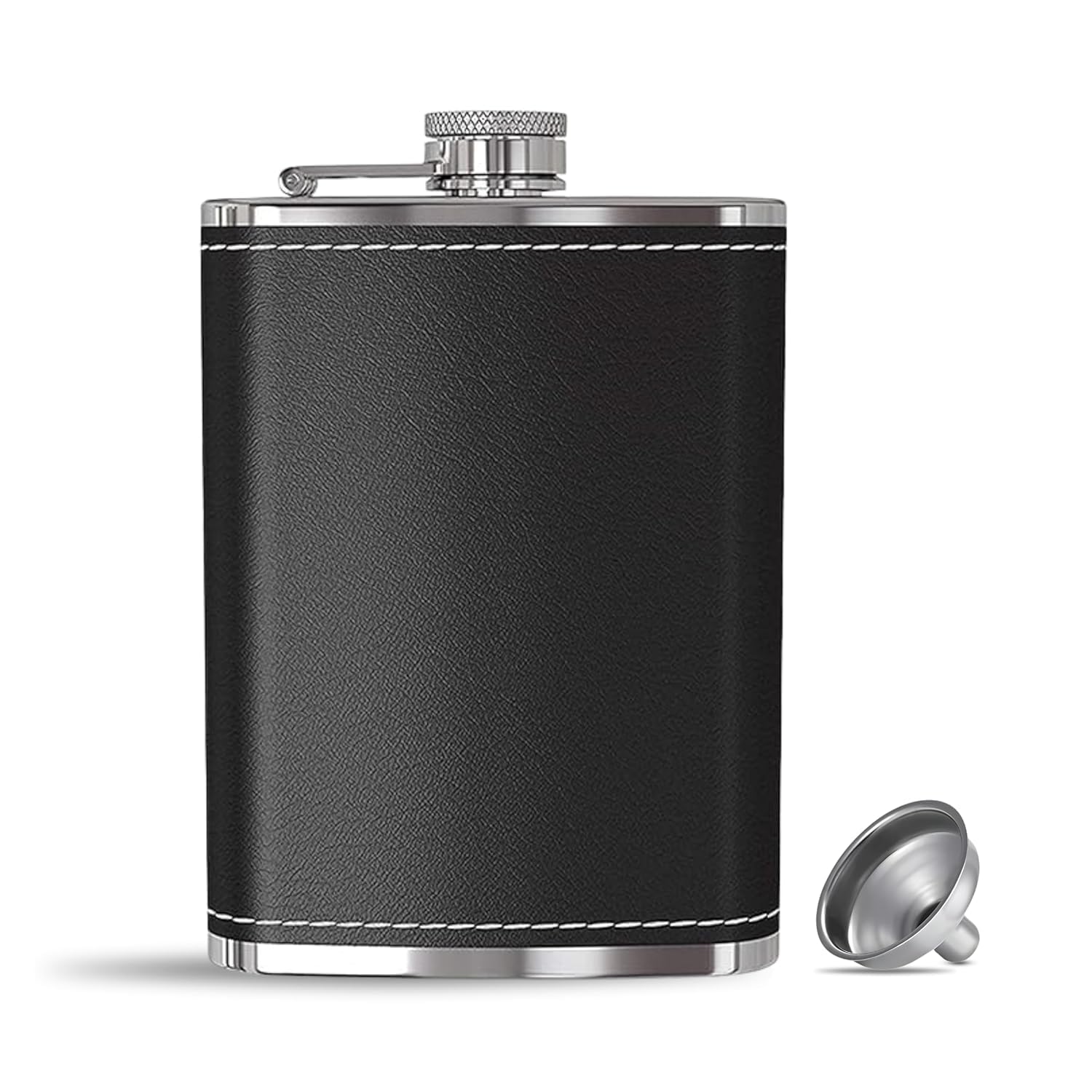 Stainless Steel Hip Flask I Engraved Design Wine Whiskey Liquor Flask I Unisex Alcoholic Drinks Holder Pocket Bottle (236 ml) (Hip Flask Black & Silver+Funnle) — Amazon image 11