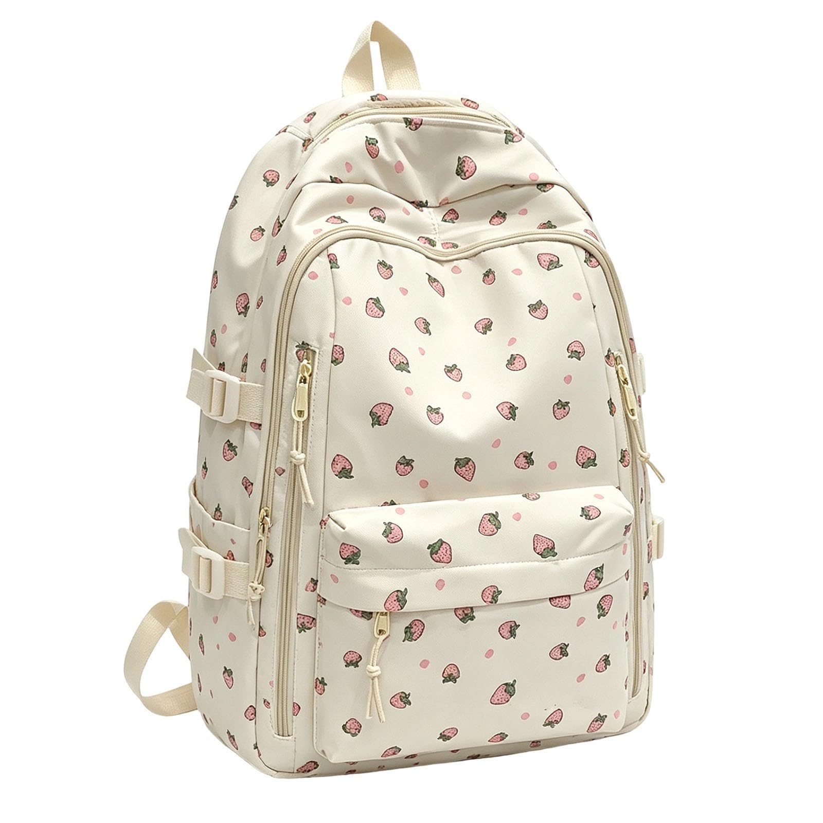 JytxhgzrVZ Large Capacity Backpack, School Bags with Compartments and Handle, Cute Cherry Print School Backpack with Adjustable Straps, Perfect For Girls Travel Or School Gift