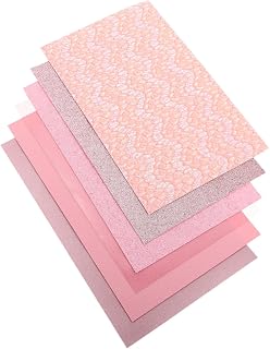 COHEALI 12 Folhas De Couro Rosa Brincos Feitos À Mão Kit De Jóias Roupa Rosa Estofamento De Couro Pu Glitter Tecido De Couro Sintético Suprimentos De Couro Falso DIY Couro Jóias Fazendo