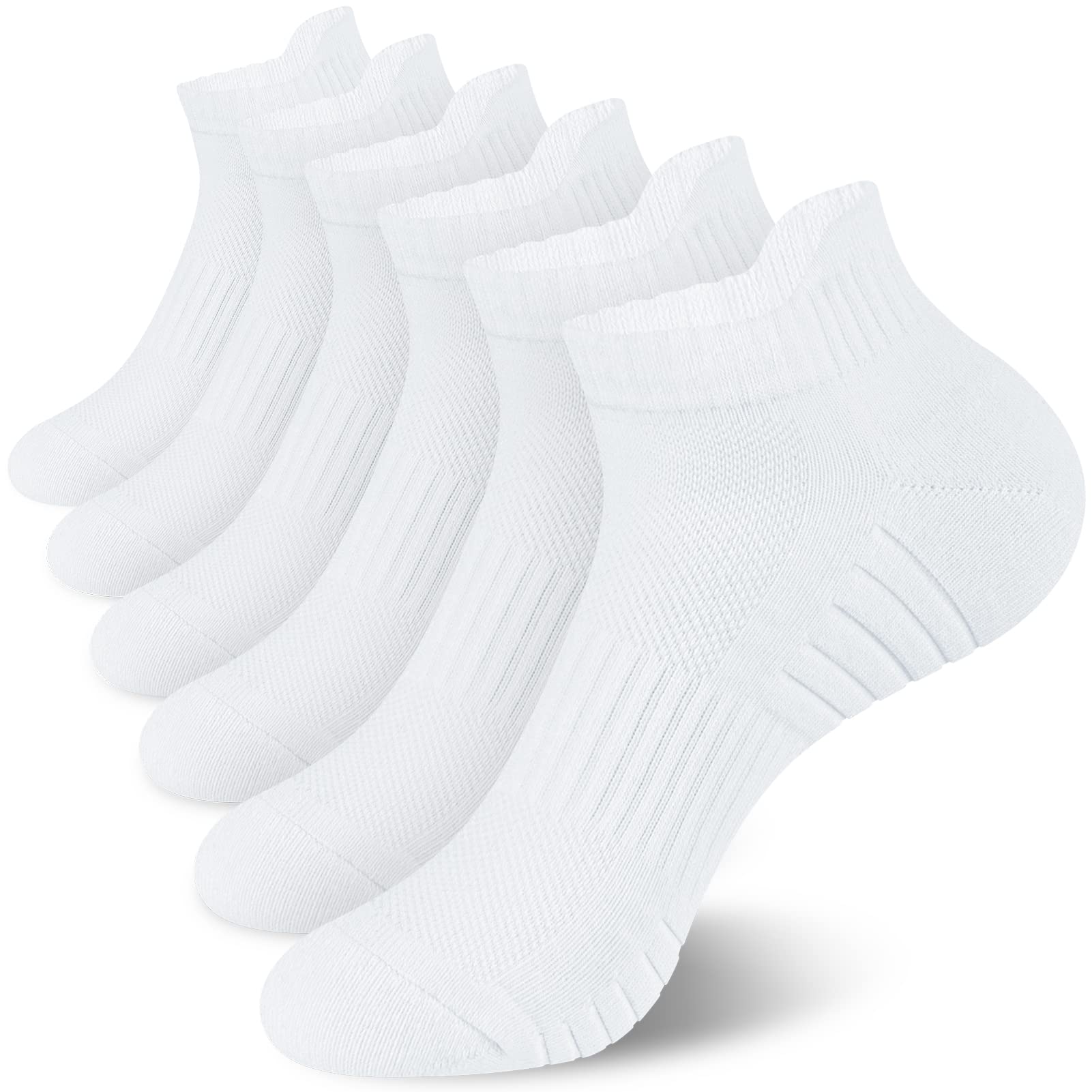 NalectionSocks Men, 6 Pairs Men Socks, Sport Ankle Socks for Men and Women, Cushioned Hiking Socks for Athletic, Trainer, Running, Work