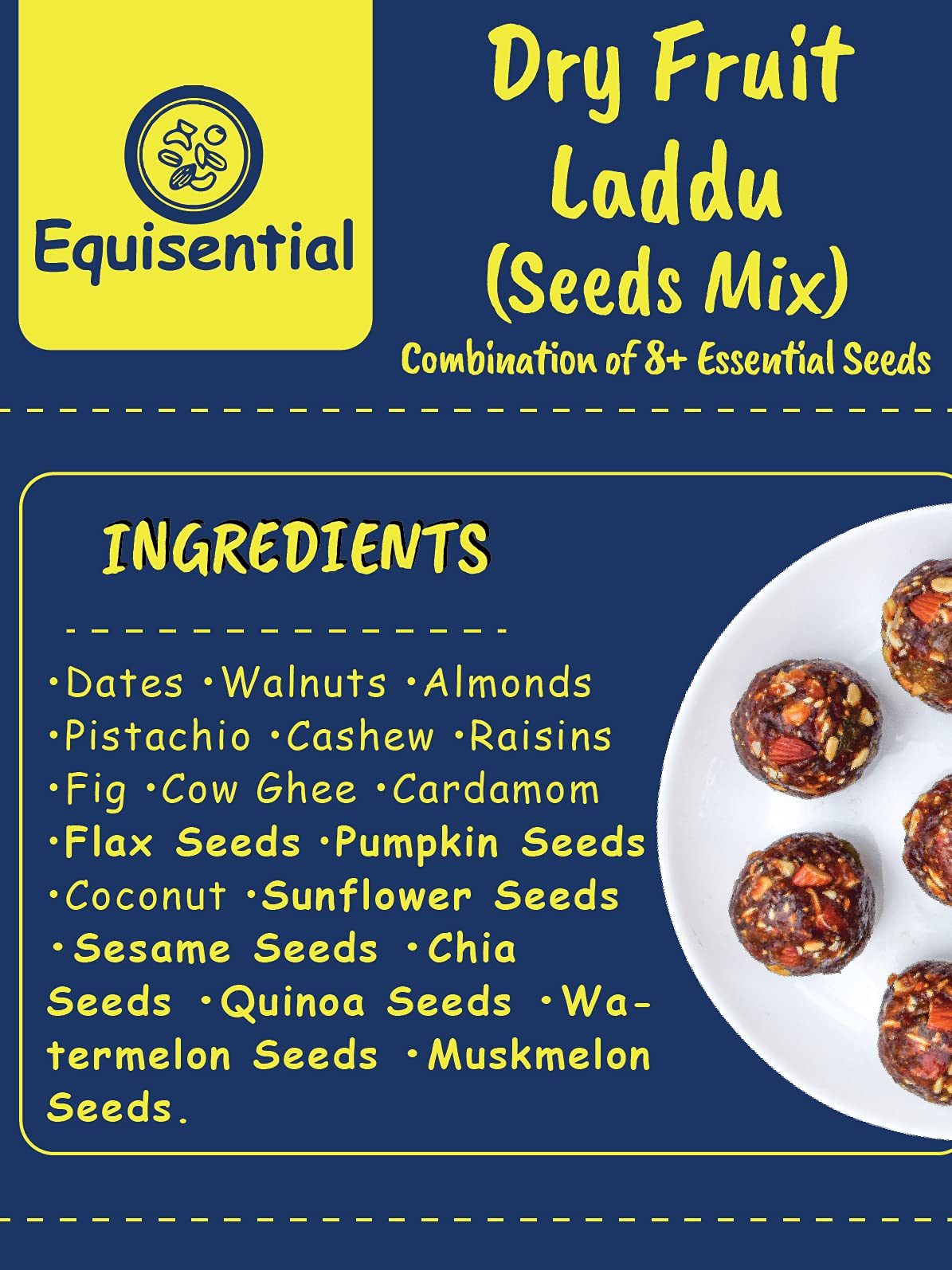 Buy Equisential Dry Fruits Mix Laddoo Combination of 8+ Essential