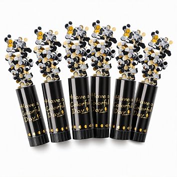 6 Party Poppers, Confetti Cannons,Birthday Confetti