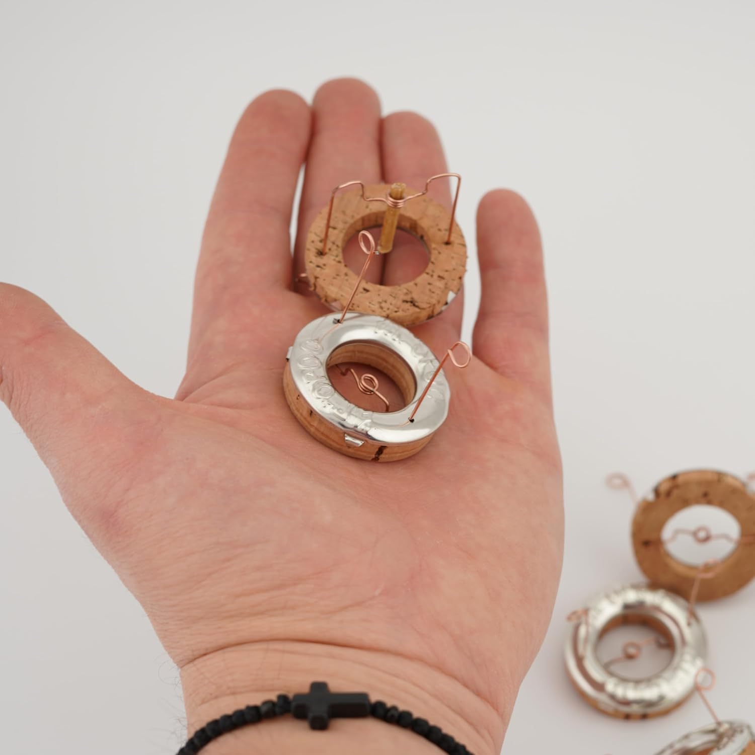 Orthodox Mount Athos Cork Floats for Vigil Lamps - Adjustable Open Cork Floats for Greek Vigil Oil Lamps | Round Floating Wicks | Home Altar Candles | Prayer Corner | for Home or Church Use (20)