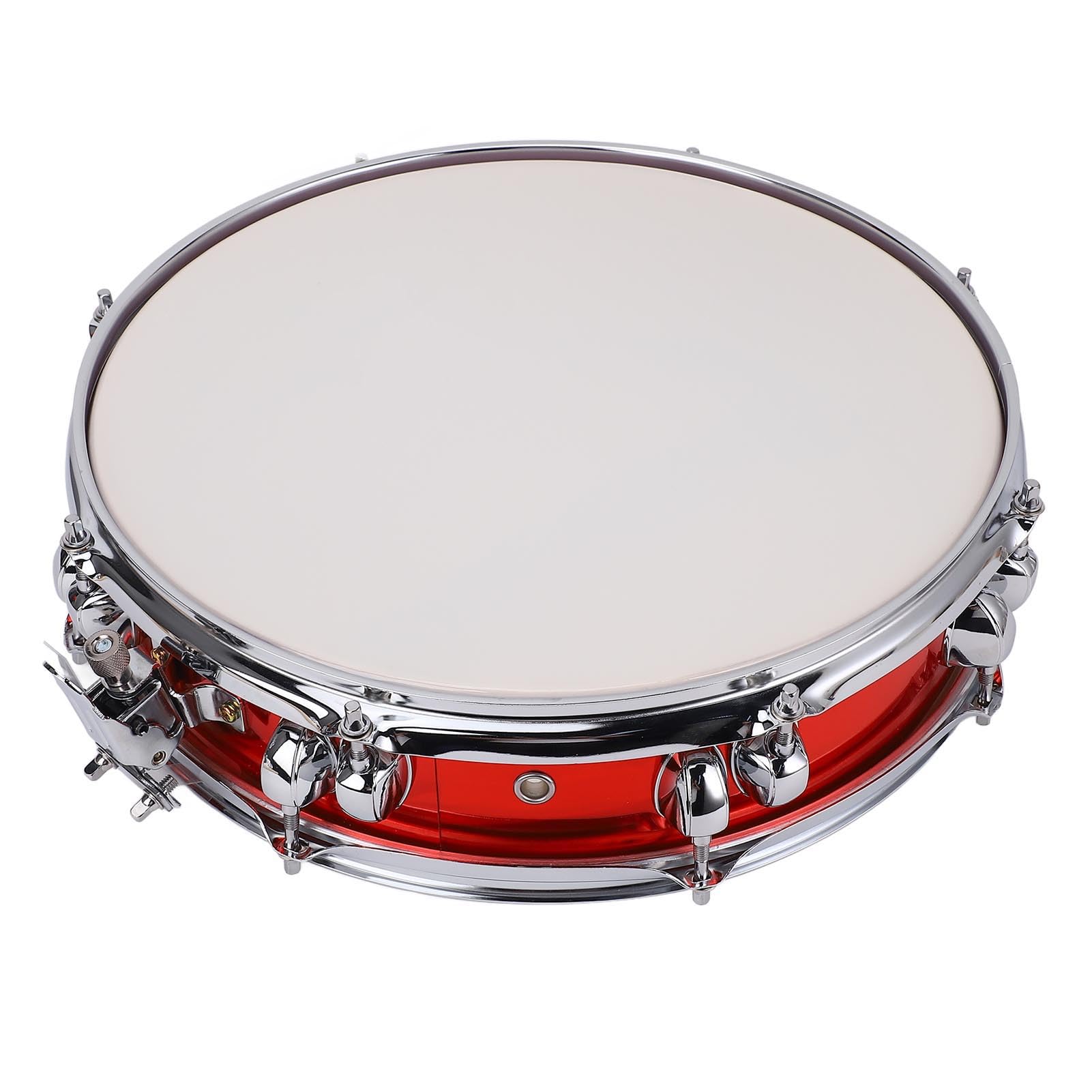 Generic Rullante da 14 Pollici, Leggero e Resistente con Bacchette, Perfetto per Studenti Principianti e Sessioni di Pratica Nella Musica Pop (rosso)