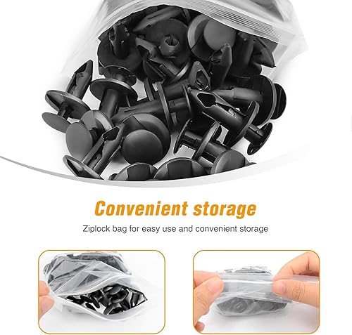 Vista 4 de GOOACC 100 clips de remache de nailon para GM 21030249 para Ford N807389S, 1 removedor de sujetadores adicionales 100 clips de 0.315 in + removedor