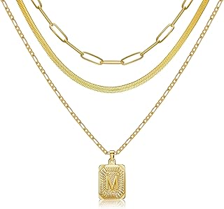 Sponsored Ad - Dainty Layered Initial Necklaces for Women,18K Gold Plated Dainty Layering Paperclip Link Chain Necklace, S...