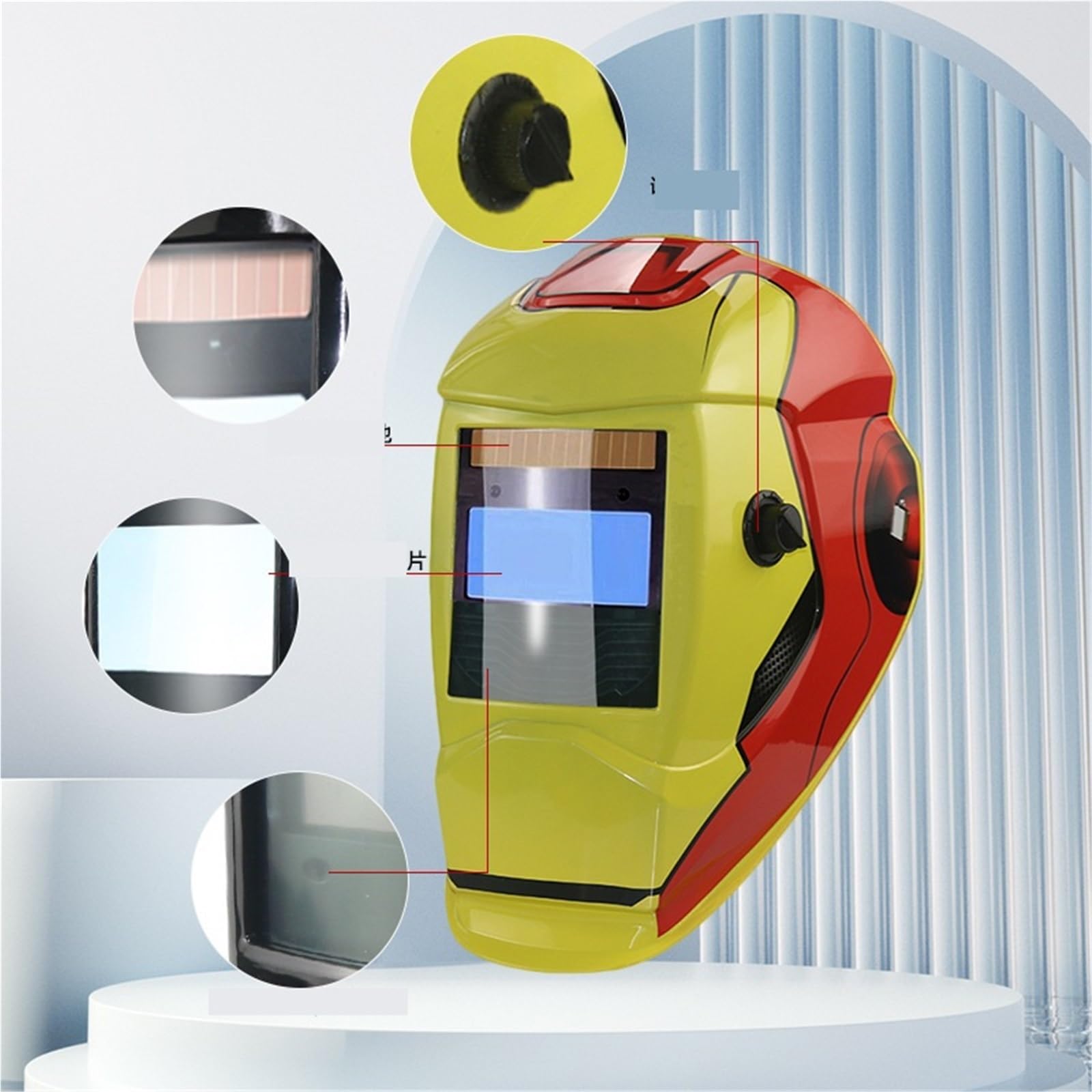 Careta Soldar, Mascara Soldar Máscara protectora for soldar con oscurecimiento automático solar y pantalla LCD dual, gorra for soldar, casco for soldar montado en la cabeza(Nomal)