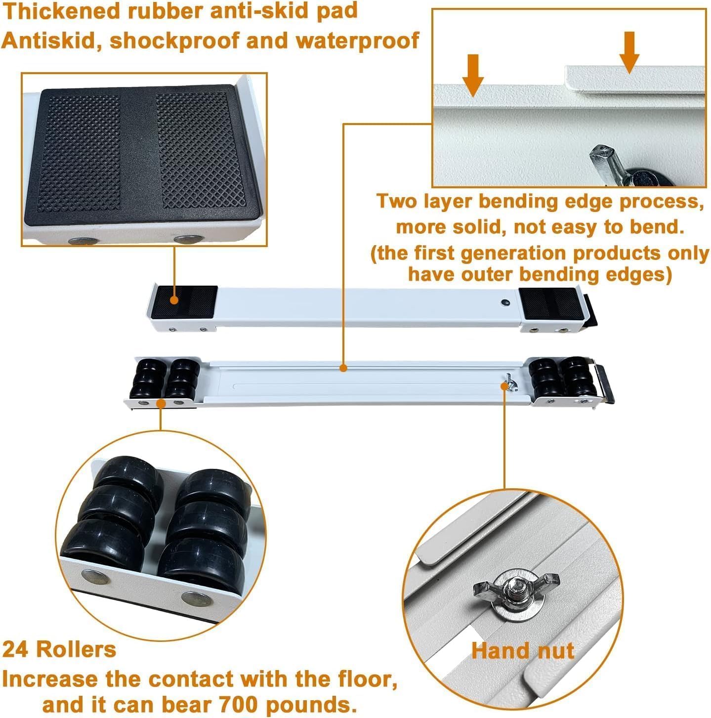 KEMLOZE Adjustable Washing Machine Stand with Locking Wheels | Multi-Functional Movable Base for Refrigerator, Fridge, Furniture, Sofa, Table & Cupboard | Heavy Duty Mobile Roller Mover 1
