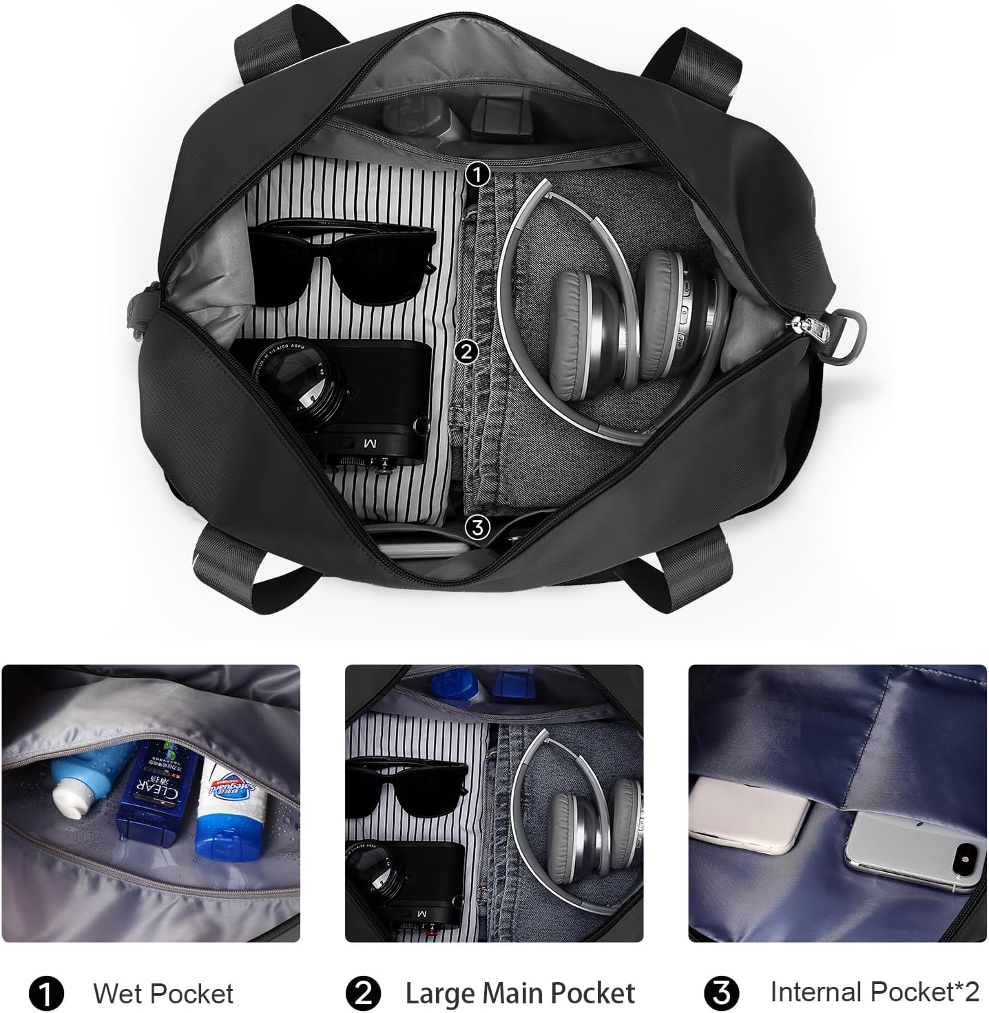 Travel Duffel Bag, Sports Tote Gym Bag, Shoulder Weekender Overnight Bag for Women - Image 7