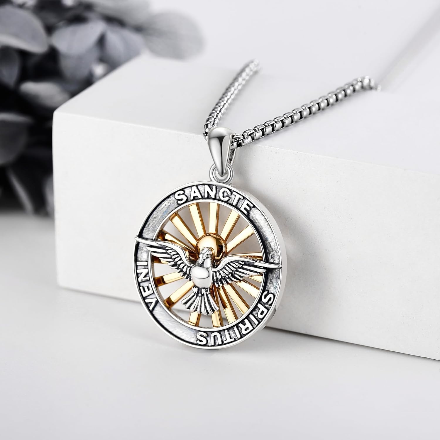 Sterling Silver 3 Nails Cross/Saint/Egyptian/Catholic Cross/Holy Spirit Necklace Religious Pendant Jewelry for Women - Image 2